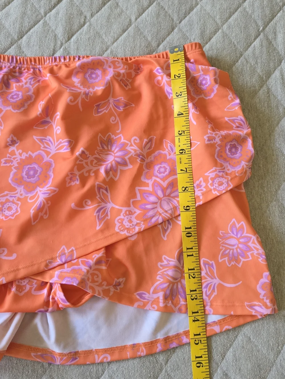 Cacique Nectarine Floral Faux-Wrap Swim‎ Skirt Size 14 NWT